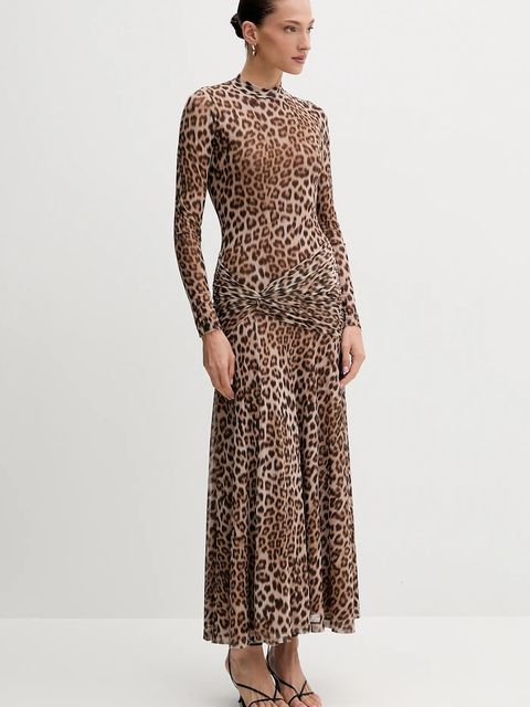 Bardot sukienka kolor brązowy maxi rozkloszowana 58853DB8 - zdjęcie produktu nr 2