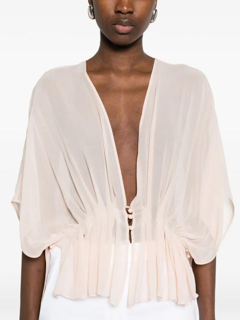 Max Mara buttoned ruffled top - Pink