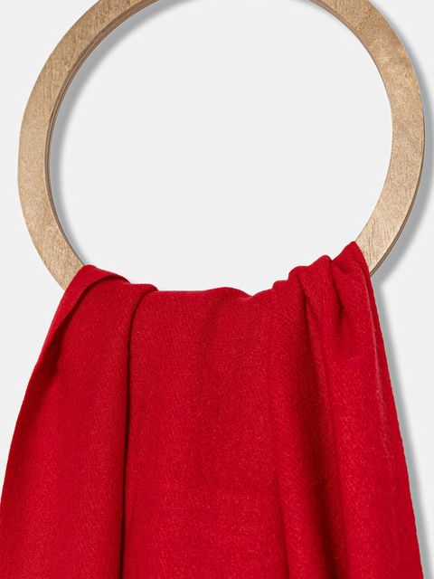 Answear.LAB szalik z wełną kolor czerwony gładki - zdjęcie produktu nr 2