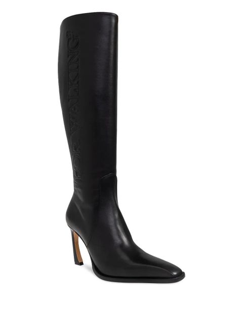 Off-White embossed heeled boots - Black - zdjęcie produktu nr 2