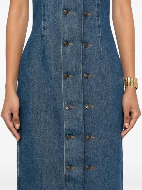 ROTATE BIRGER CHRISTENSEN button-detail denim dress - Blue
