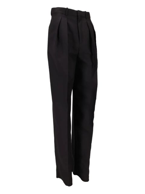 Saint Laurent pleated-front straight trousers - Black