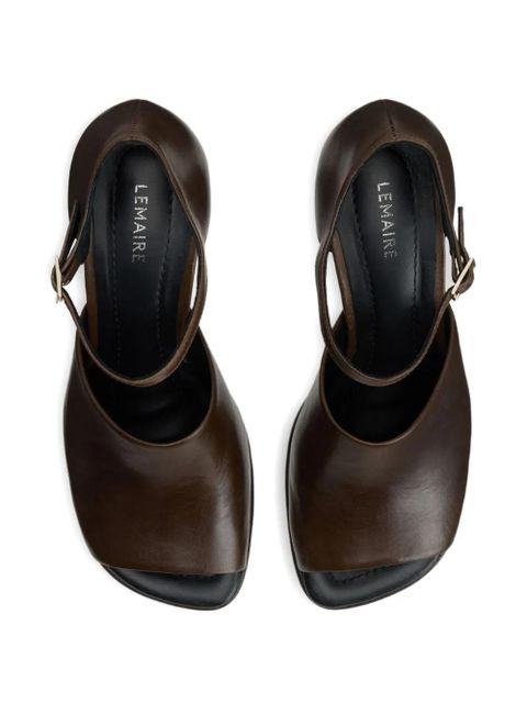 LEMAIRE 80mm open-toe block-heel sandals - Brown