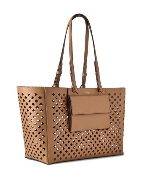 Mulberry perforated leather tote bag - Brown