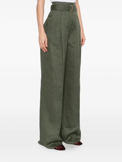 Max Mara Materia belt pleated trousers - Green - zdjęcie produktu nr 2