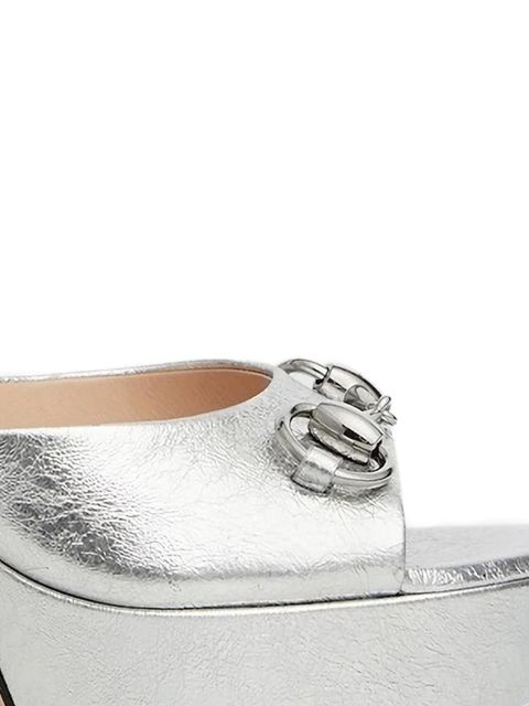Gucci Horsebit platform sandals - Silver - zdjęcie produktu nr 2
