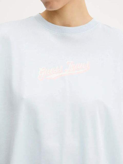 Guess Jeans t-shirt bawełniany damski kolor niebieski W5GI29 K8HM0