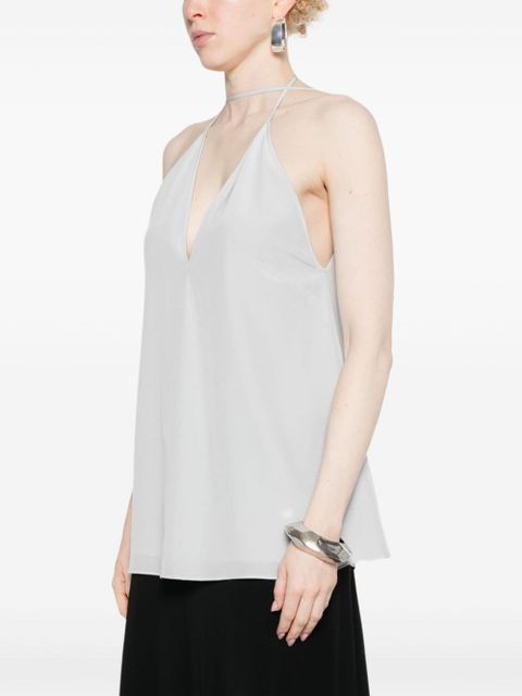 TOTEME Double-Halter silk top - Grey