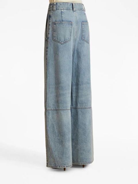 KHAITE Isla high-rise wide-leg jeans - Blue