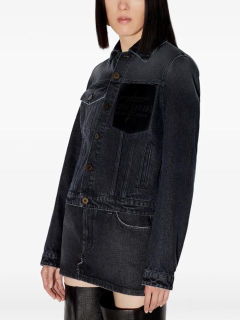 Jean Paul Gaultier Haute Jeanerie leather-pocket denim jacket - Black