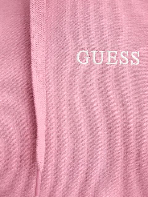 Guess bluza SOFIA damska kolor różowy z kapturem gładka O5RQ02 KCO31