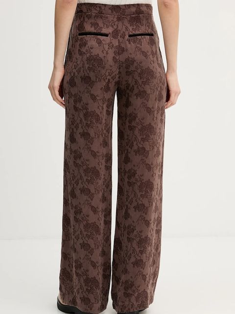 Hoss Intropia spodnie damskie kolor brązowy proste high waist 6542835 - zdjęcie produktu nr 2