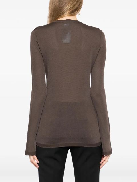 TOM FORD flared sleeve top - Brown