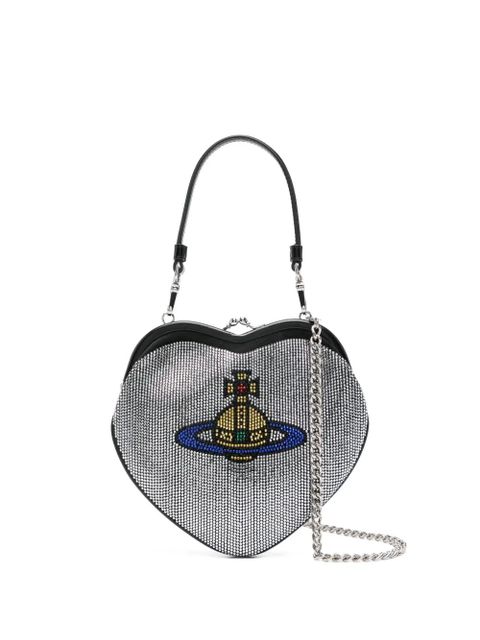 Vivienne Westwood heart-shaped crystal-embellished clutch bag - Silver - zdjęcie produktu nr 1