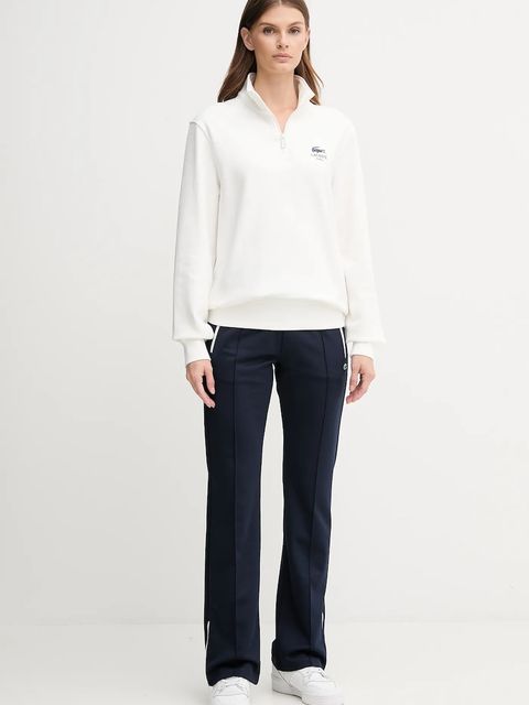 Lacoste spodnie dresowe damskie kolor granatowy gładkie XF5253