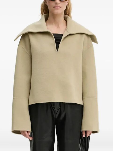 Nanushka oversized-collar top - Neutrals - zdjęcie produktu nr 1