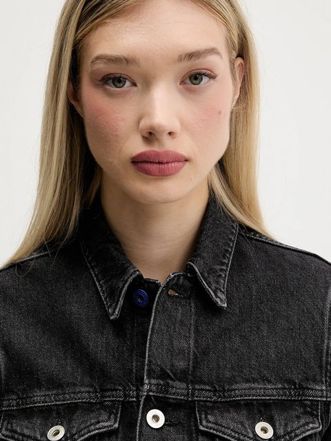 Karl Lagerfeld Jeans kurtka jeansowa kolor czarny przejściowa A4W14012