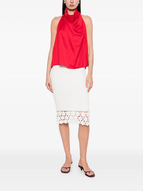 GANNI crochet-trim midi skirt - White - zdjęcie produktu nr 2