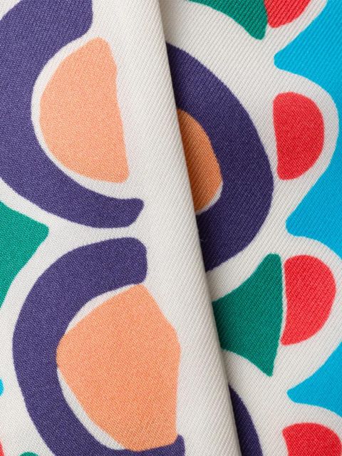 Prada printed silk twill skinny scarf - Neutrals