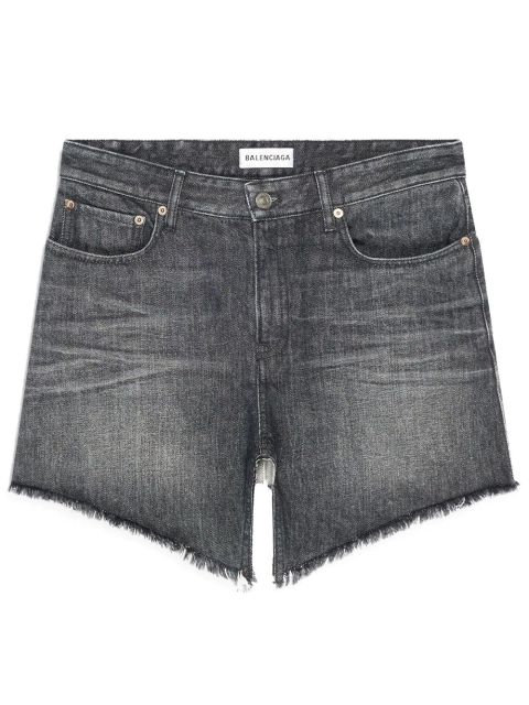 Balenciaga Cut-up denim mini skirt - Black