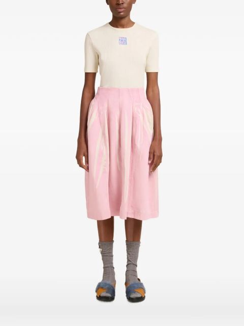 Marni stroke-print midi skirt - Pink - zdjęcie produktu nr 2