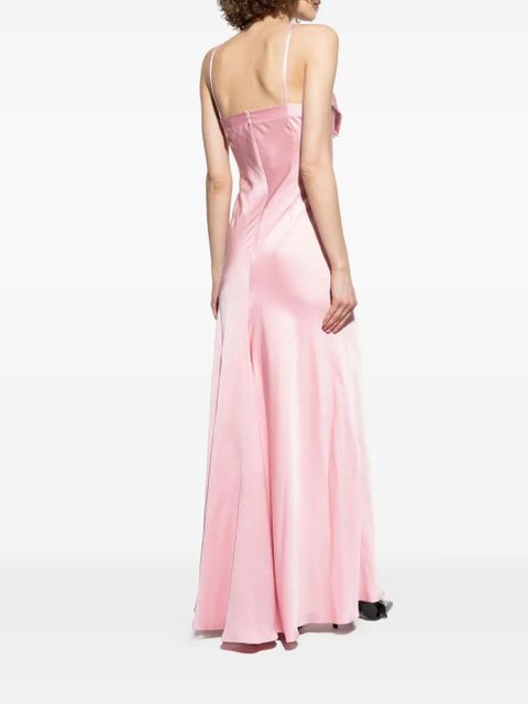 Alexander McQueen bow-detail maxi slip dress - Pink