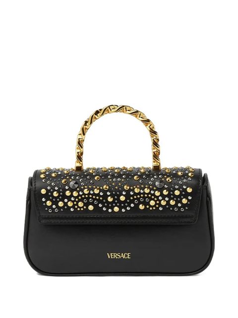 Versace mini La Medusa crystal-embellished tote bag - Black