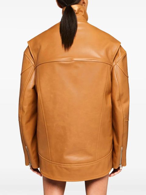 JW Anderson curved leather jacket - Brown