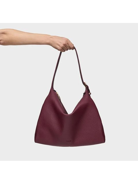 Tous torebka skórzana FOLD kolor bordowy 2002308621