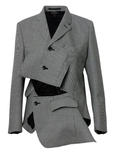 Comme Des Garçons houndstooth-pattern cutting-out jacket - Grey - zdjęcie produktu nr 1