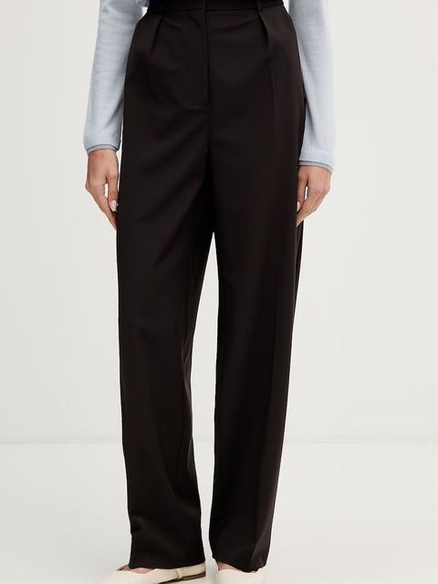 Lacoste spodnie garniturowe damskie z dodatkiem wełny - zdjęcie produktu nr 1