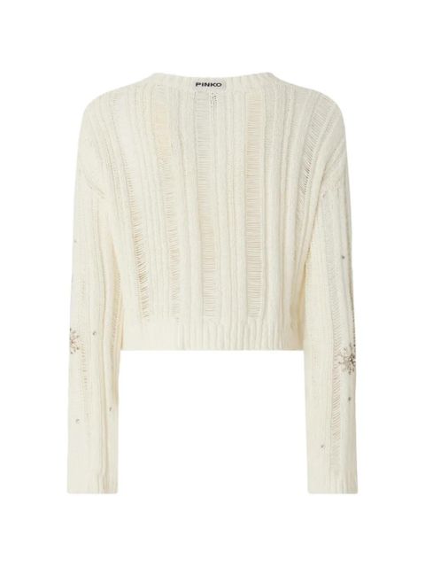PINKO jewel details openwork sweater - Neutrals - zdjęcie produktu nr 2