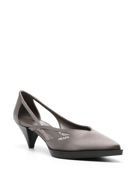 Prada 60mm satin cut-out pumps - Grey - zdjęcie produktu nr 2