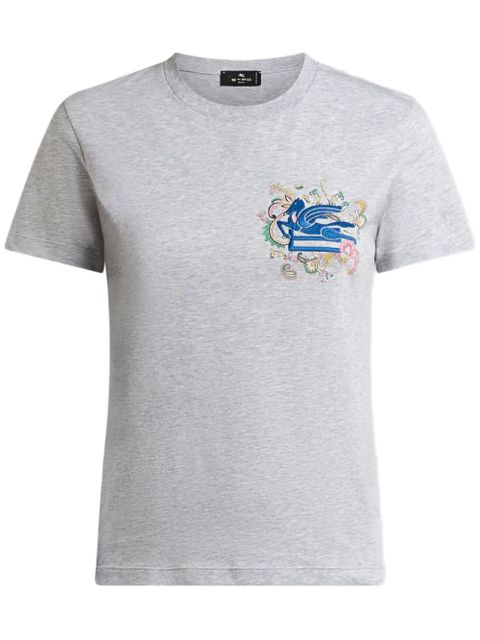 ETRO embroidered Pegaso t-shirt - Grey - zdjęcie produktu nr 1