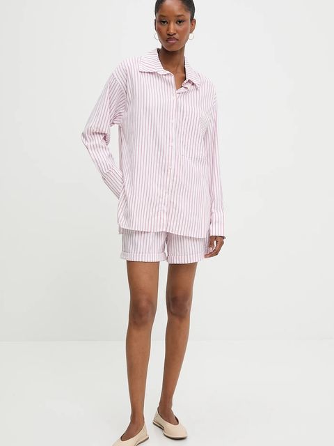 Answear.LAB koszula i szorty damski kolor różowy