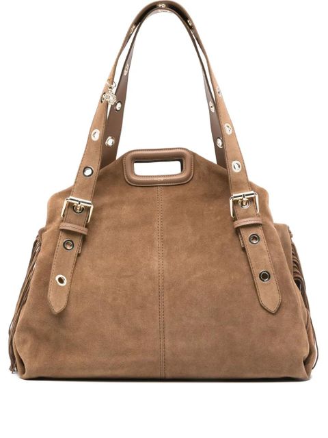 Maje Miss M suede fringe shoulder bag - Neutrals - zdjęcie produktu nr 1