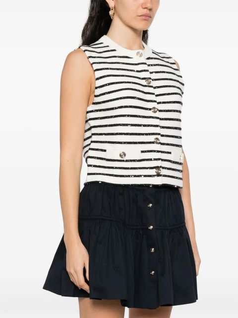 Maje striped vest - White