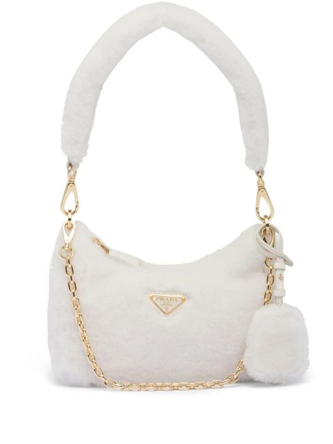 Prada Re-Edition shearling mini bag - White - zdjęcie produktu nr 1
