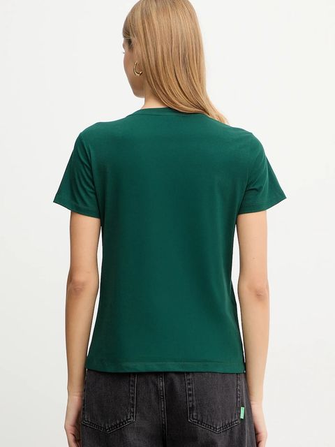 Pinko t-shirt bawełniany damski kolor zielony 100535 A2RN - zdjęcie produktu nr 2