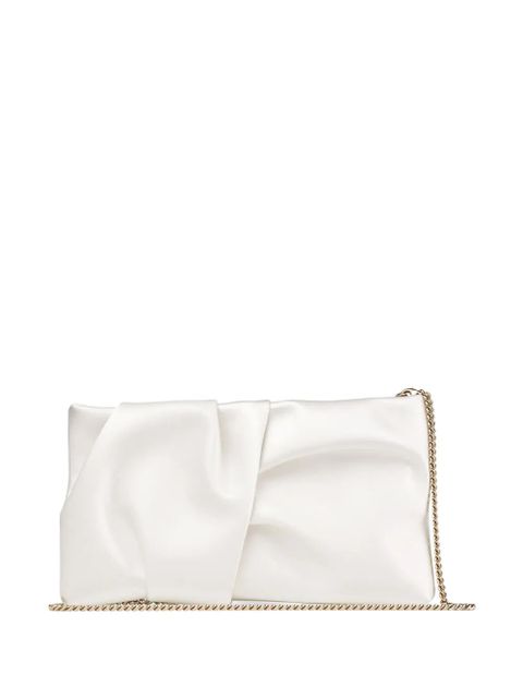 Jimmy Choo Bonny gathered clutch bag - White