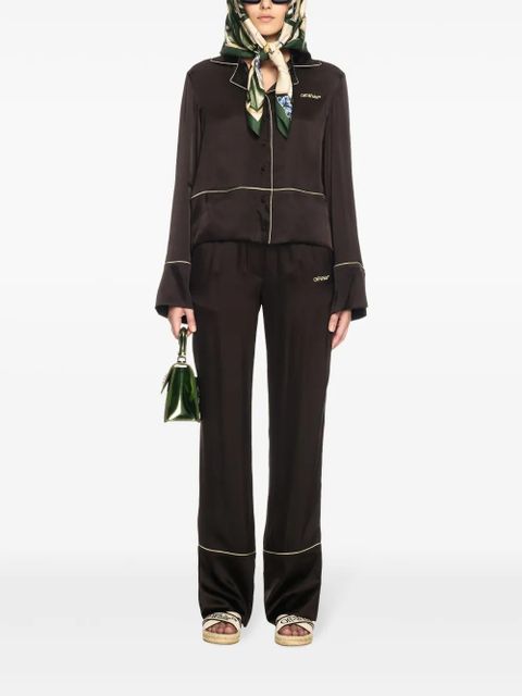 Off-White satin pyjama top - Black