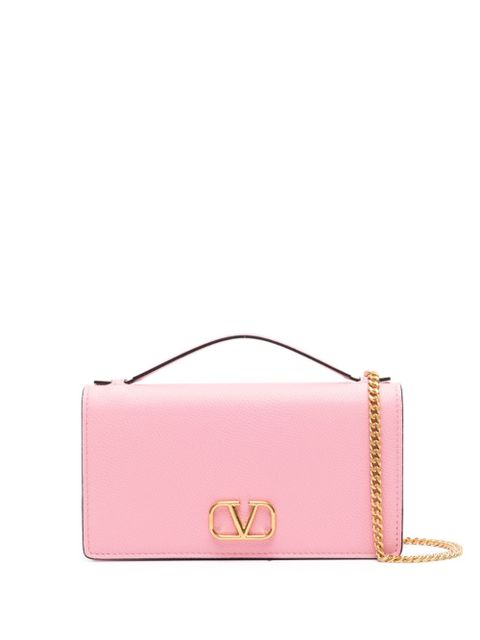 Valentino Garavani VLogo Signature leather crossbody bag - Pink