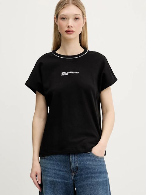 Karl Lagerfeld Jeans t-shirt bawełniany damski kolor czarny A3W17098 - zdjęcie produktu nr 1