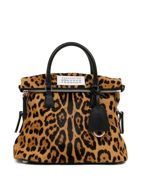 Maison Margiela 5AC leopard calf-hair mini bag - Brown - zdjęcie produktu nr 1
