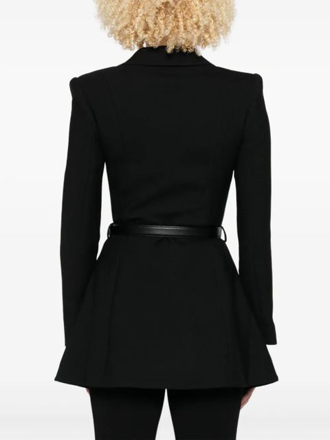 Self-Portrait belted double-breasted dress - Black