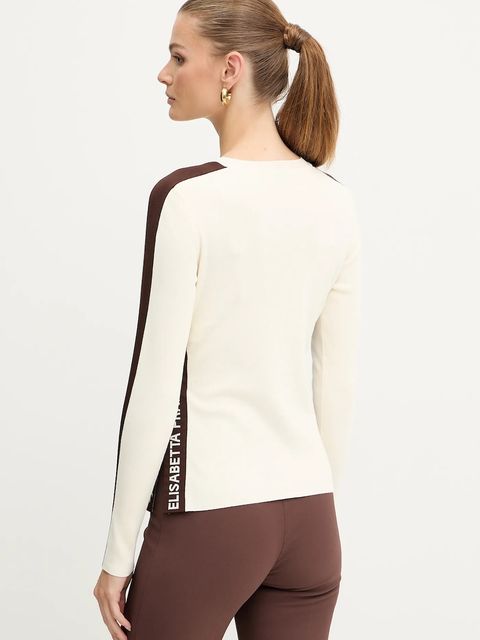 Elisabetta Franchi sweter damski kolor beżowy lekki MK03S56E2 - zdjęcie produktu nr 2