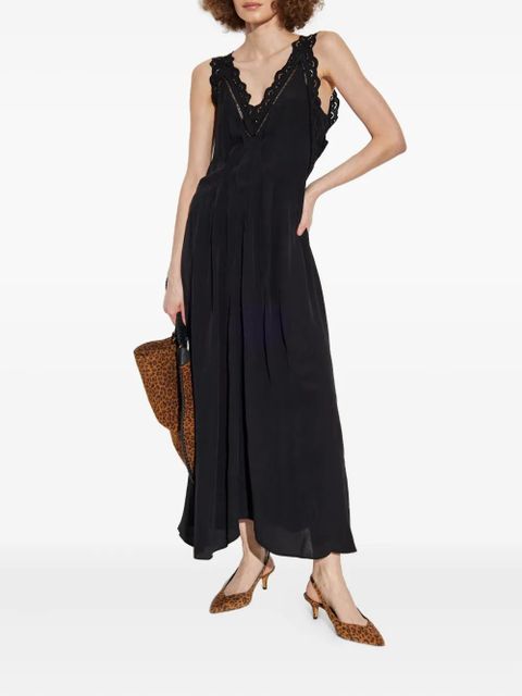 ISABEL MARANT lace-insert pleated dress - Black - zdjęcie produktu nr 1