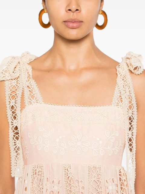 ZIMMERMANN Awaken eyelet-embellishment ruffled maxi dress - Pink