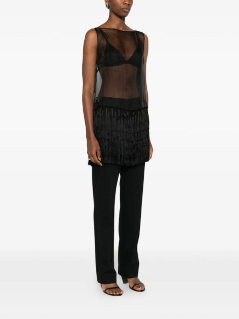 St. Agni tassel-detail mini dress - Black