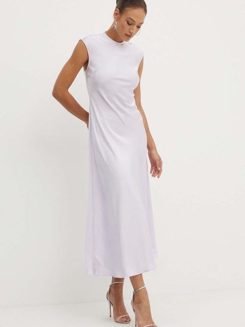 Bardot sukienka PEGGY kolor fioletowy maxi dopasowana 59381DB